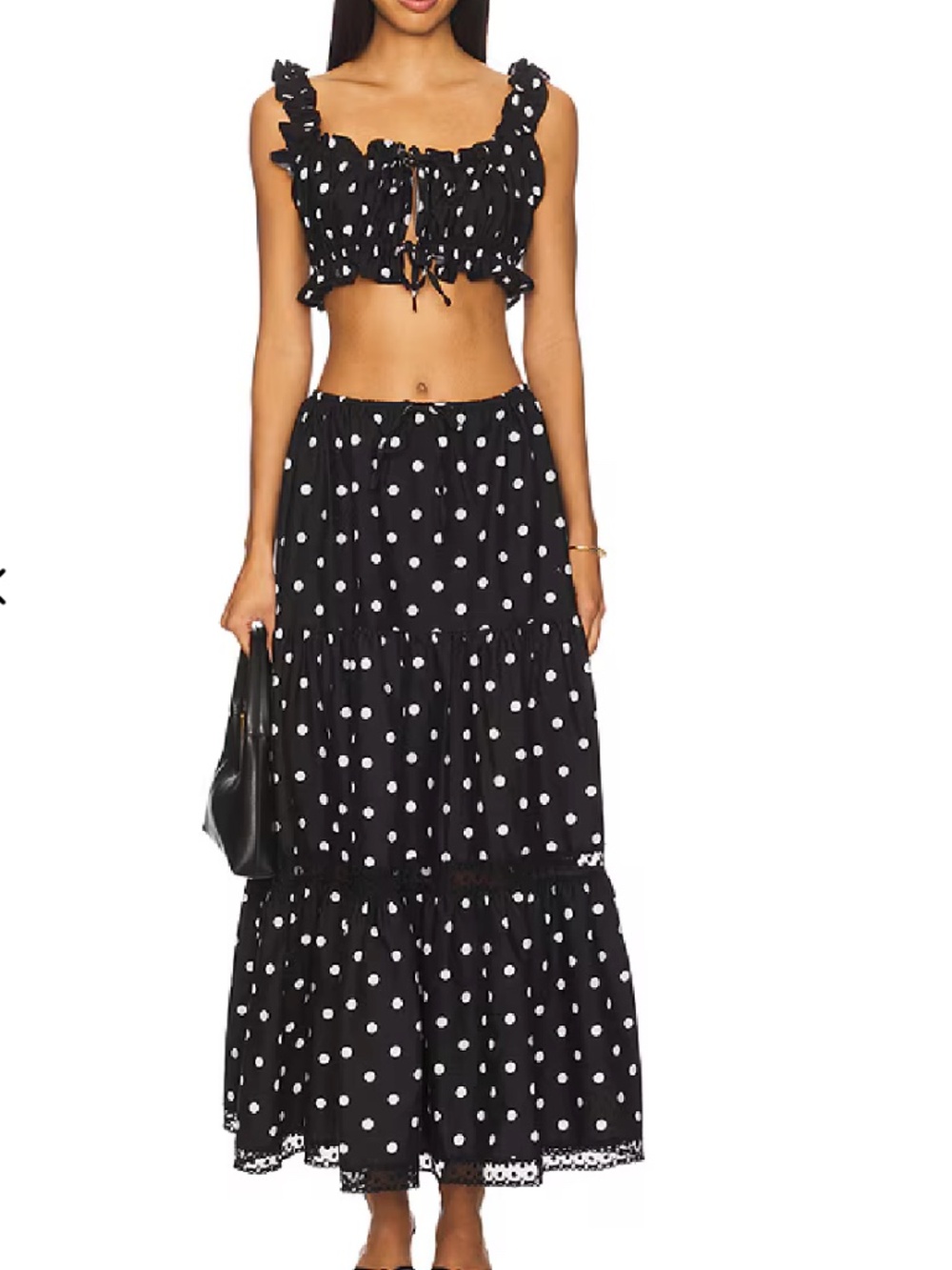 WE WORE WHAT x REVOLVE Double Tie Top and Midi Pull On Skirt SET